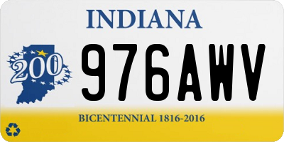 IN license plate 976AWV