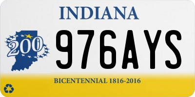 IN license plate 976AYS