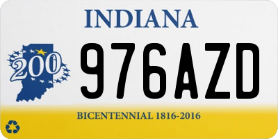 IN license plate 976AZD