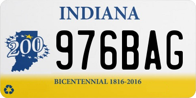 IN license plate 976BAG