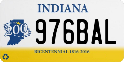 IN license plate 976BAL