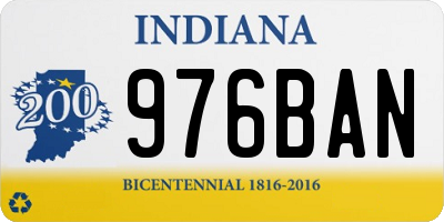 IN license plate 976BAN