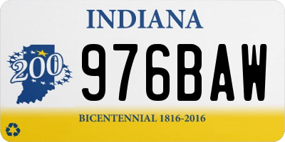 IN license plate 976BAW