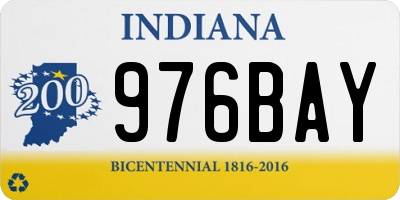 IN license plate 976BAY