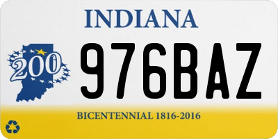 IN license plate 976BAZ