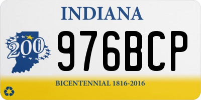 IN license plate 976BCP
