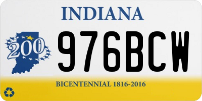 IN license plate 976BCW