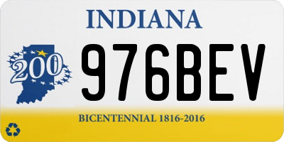 IN license plate 976BEV