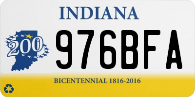 IN license plate 976BFA