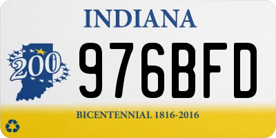 IN license plate 976BFD