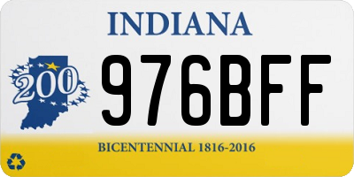 IN license plate 976BFF