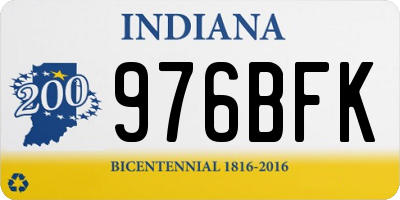 IN license plate 976BFK