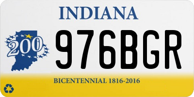 IN license plate 976BGR