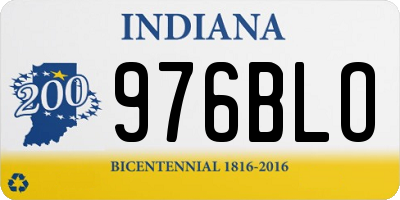 IN license plate 976BLO