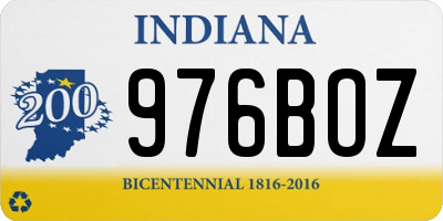 IN license plate 976BOZ