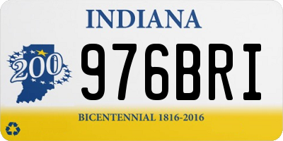 IN license plate 976BRI