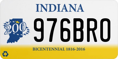 IN license plate 976BRO