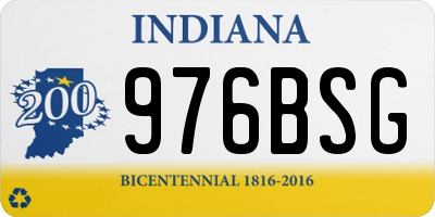 IN license plate 976BSG