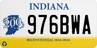 IN license plate 976BWA