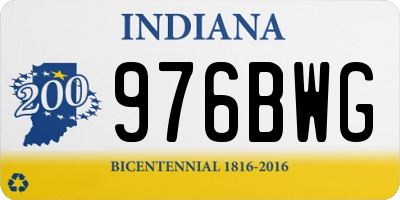 IN license plate 976BWG