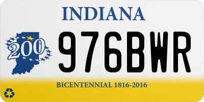 IN license plate 976BWR