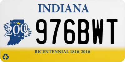 IN license plate 976BWT