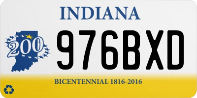 IN license plate 976BXD