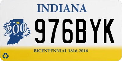IN license plate 976BYK