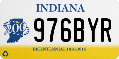 IN license plate 976BYR