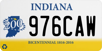 IN license plate 976CAW