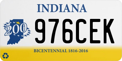 IN license plate 976CEK