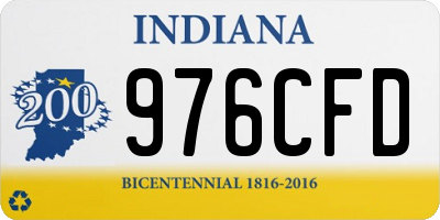 IN license plate 976CFD