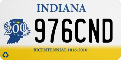 IN license plate 976CND