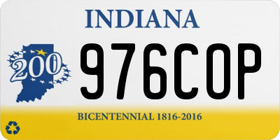 IN license plate 976COP