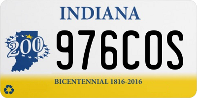 IN license plate 976COS