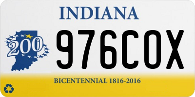 IN license plate 976COX