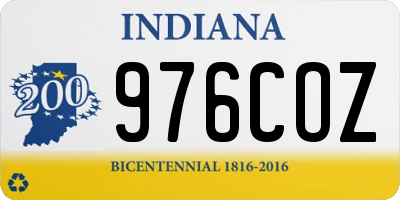 IN license plate 976COZ