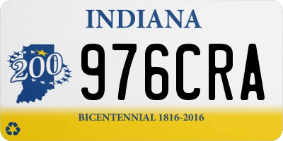 IN license plate 976CRA