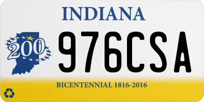 IN license plate 976CSA