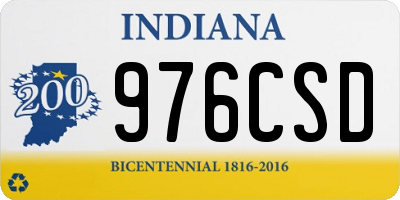 IN license plate 976CSD