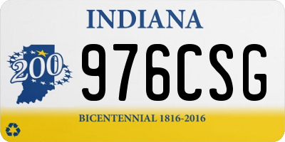 IN license plate 976CSG