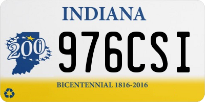 IN license plate 976CSI