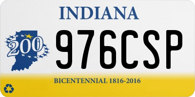 IN license plate 976CSP