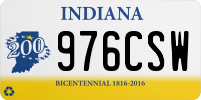 IN license plate 976CSW