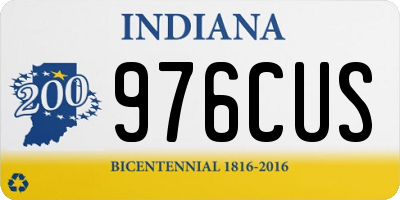 IN license plate 976CUS