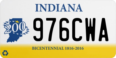 IN license plate 976CWA