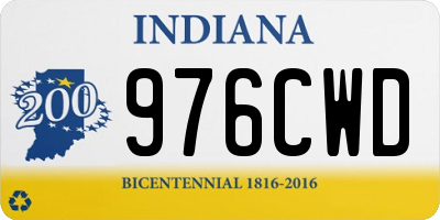 IN license plate 976CWD