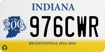 IN license plate 976CWR
