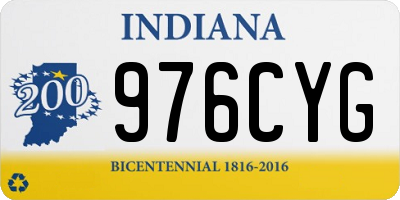 IN license plate 976CYG