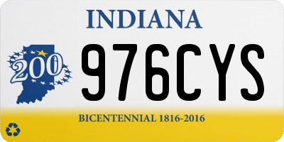 IN license plate 976CYS